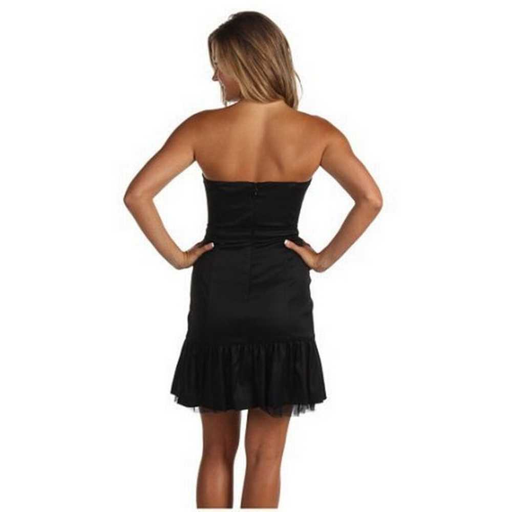 BCBGMaxAzria Black Strapless Ruffle Cocktail Dres… - image 3