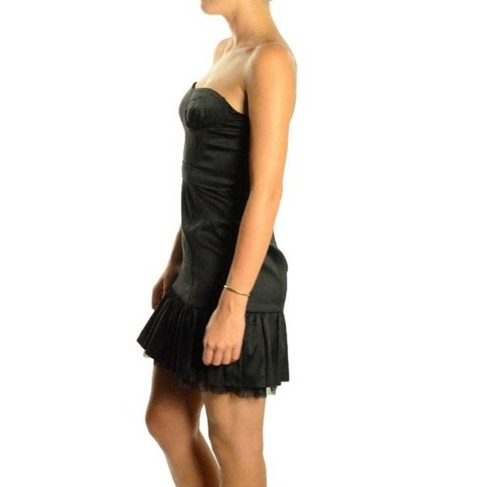 BCBGMaxAzria Black Strapless Ruffle Cocktail Dres… - image 5