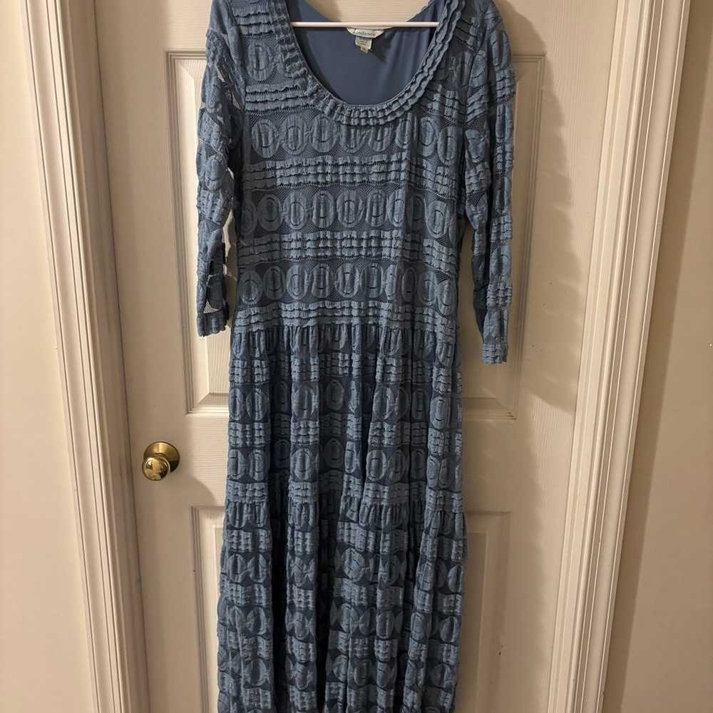 Sundance dusty blue lace dress sz XL - image 1