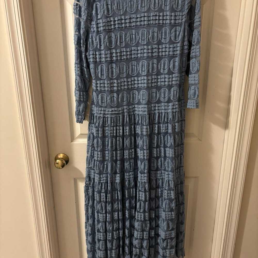 Sundance dusty blue lace dress sz XL - image 3