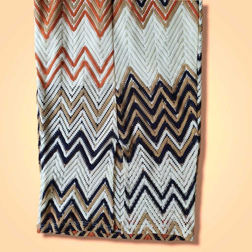 Knit Dress | Multicolor Chevron | Size L - image 10