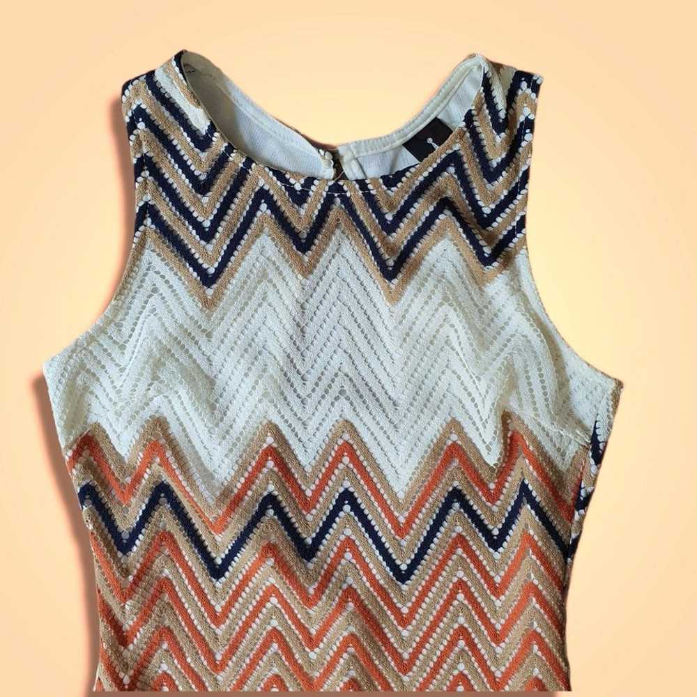 Knit Dress | Multicolor Chevron | Size L - image 2