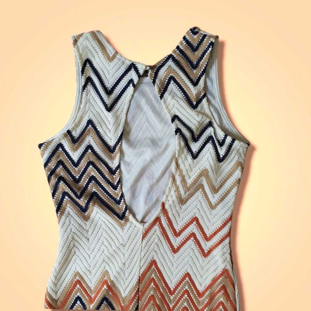 Knit Dress | Multicolor Chevron | Size L - image 8