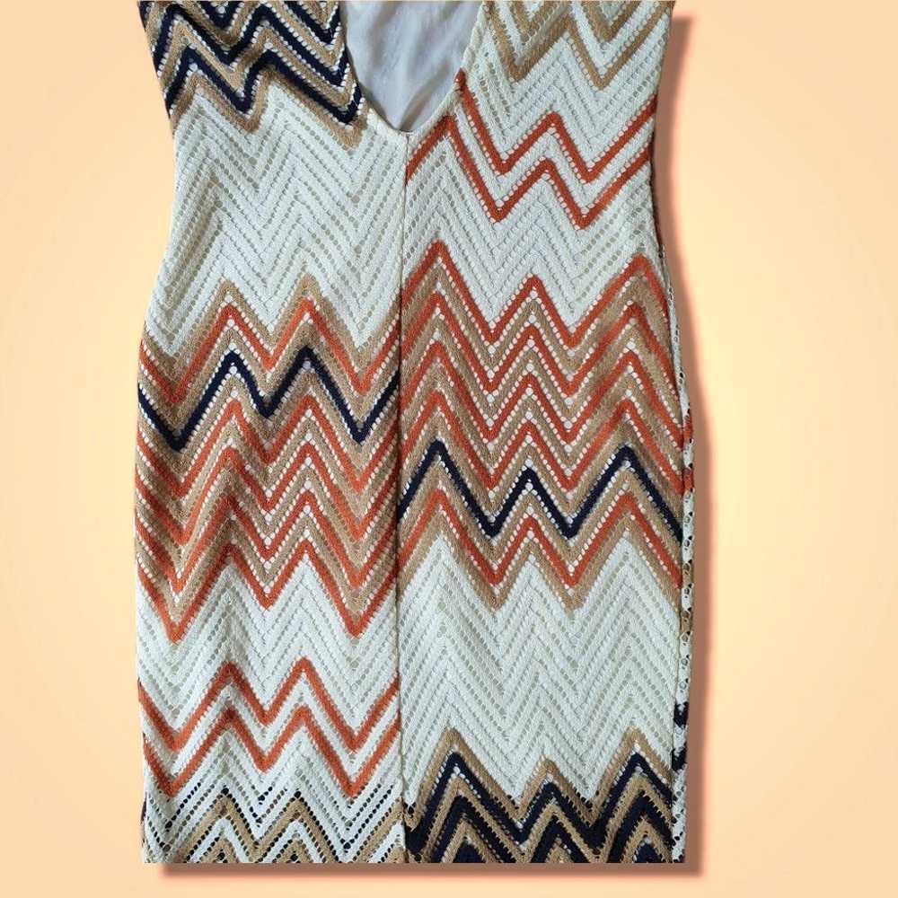 Knit Dress | Multicolor Chevron | Size L - image 9