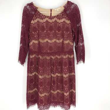 Mystree Long Sleeve Dress Burgundy L