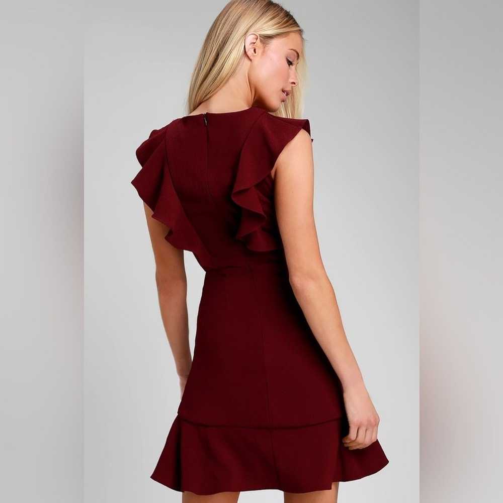 Augustine Burgundy Ruffled Sleeveless Dress - image 2