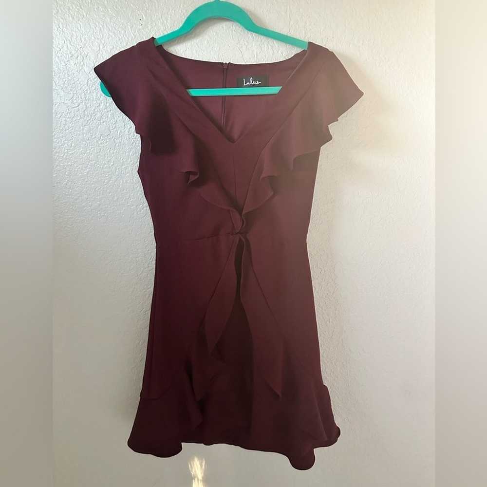 Augustine Burgundy Ruffled Sleeveless Dress - image 5