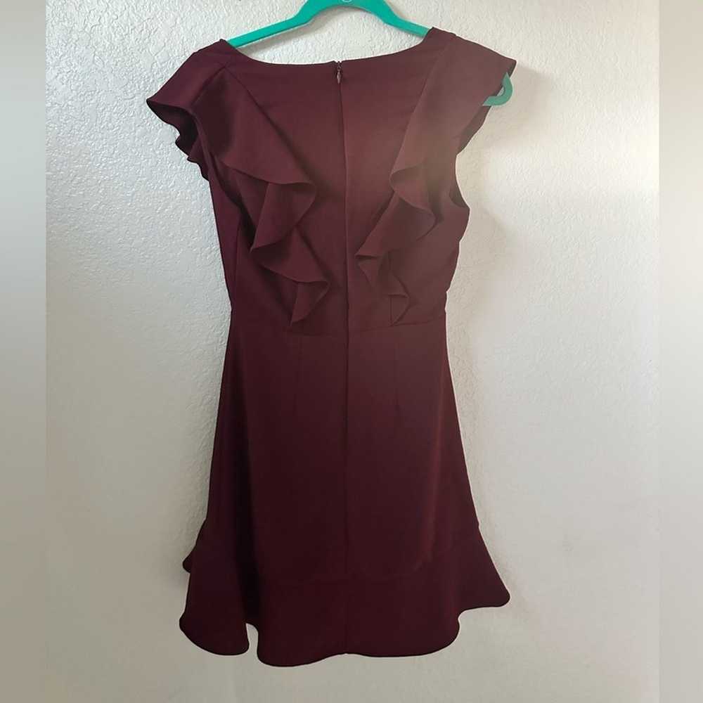 Augustine Burgundy Ruffled Sleeveless Dress - image 8