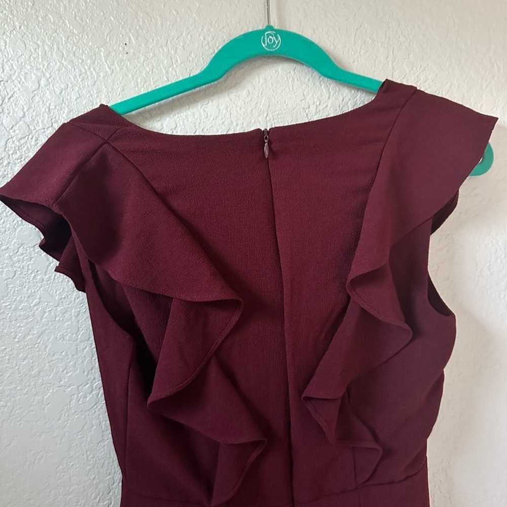 Augustine Burgundy Ruffled Sleeveless Dress - image 9