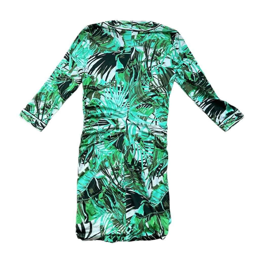 LEGGIADRO Palm Tropical Print Knee Length Sheath … - image 2