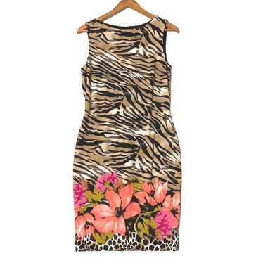 CACHE Womens Sleeveless Animal Print Floral Sheat… - image 1