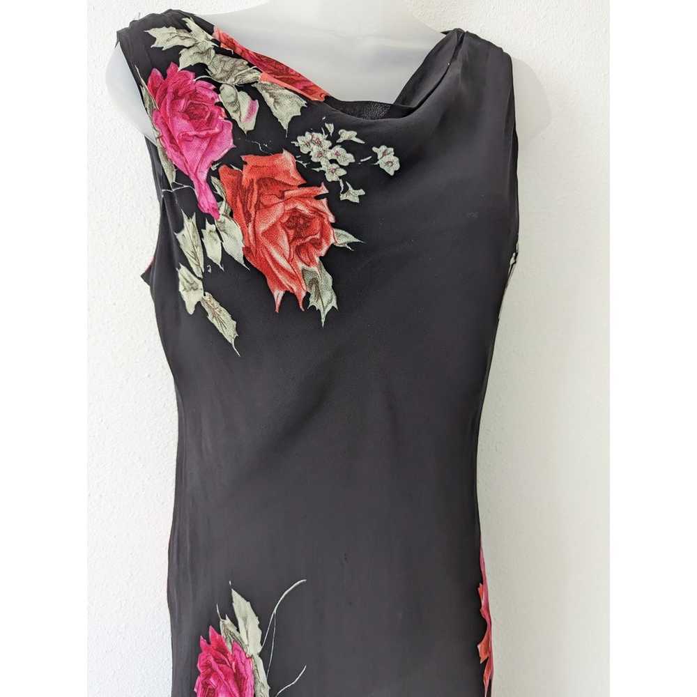 Vintage Evan-Picone Drape Neck Dark Floral Maxi D… - image 2