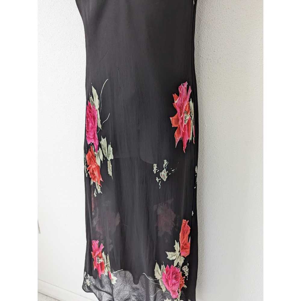 Vintage Evan-Picone Drape Neck Dark Floral Maxi D… - image 3