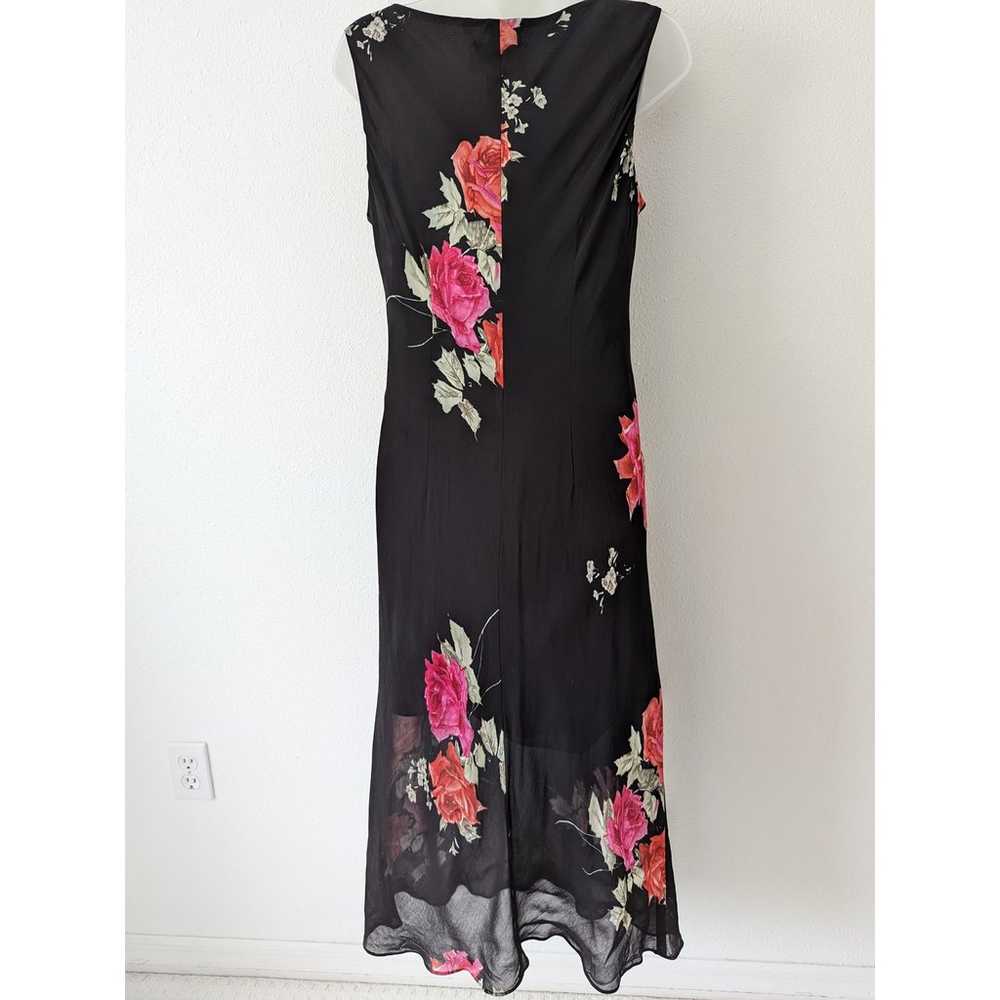 Vintage Evan-Picone Drape Neck Dark Floral Maxi D… - image 4