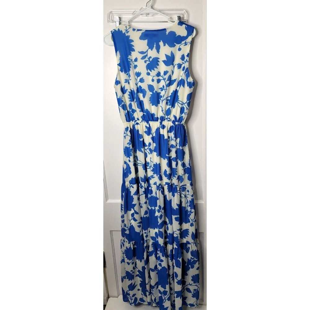 Jealous Tomato Womens sz L sleeveless Floral blue… - image 2