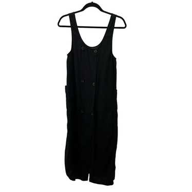 Urban Outfitters Black Button Sleeveless Linen Ble