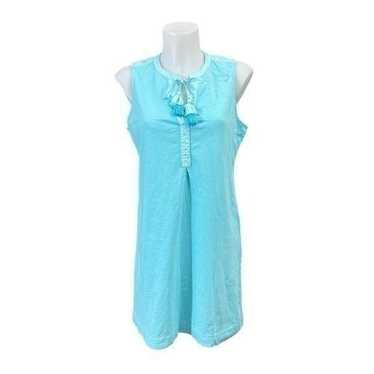 Vineyard Vines Casual Aqua Tank Shift Dress Tassel