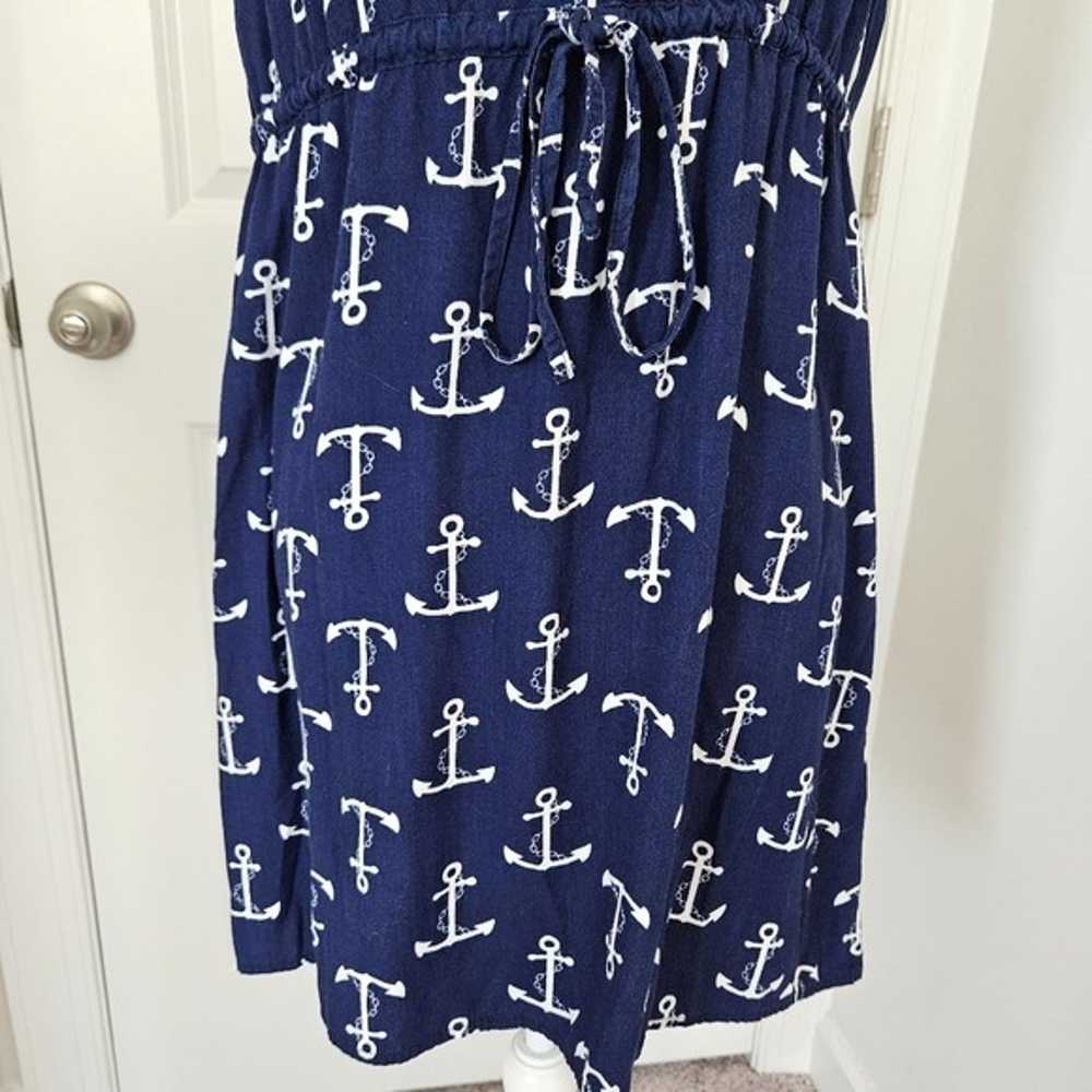 Escapada Lily Blue and White Anchors Dress Size S - image 2