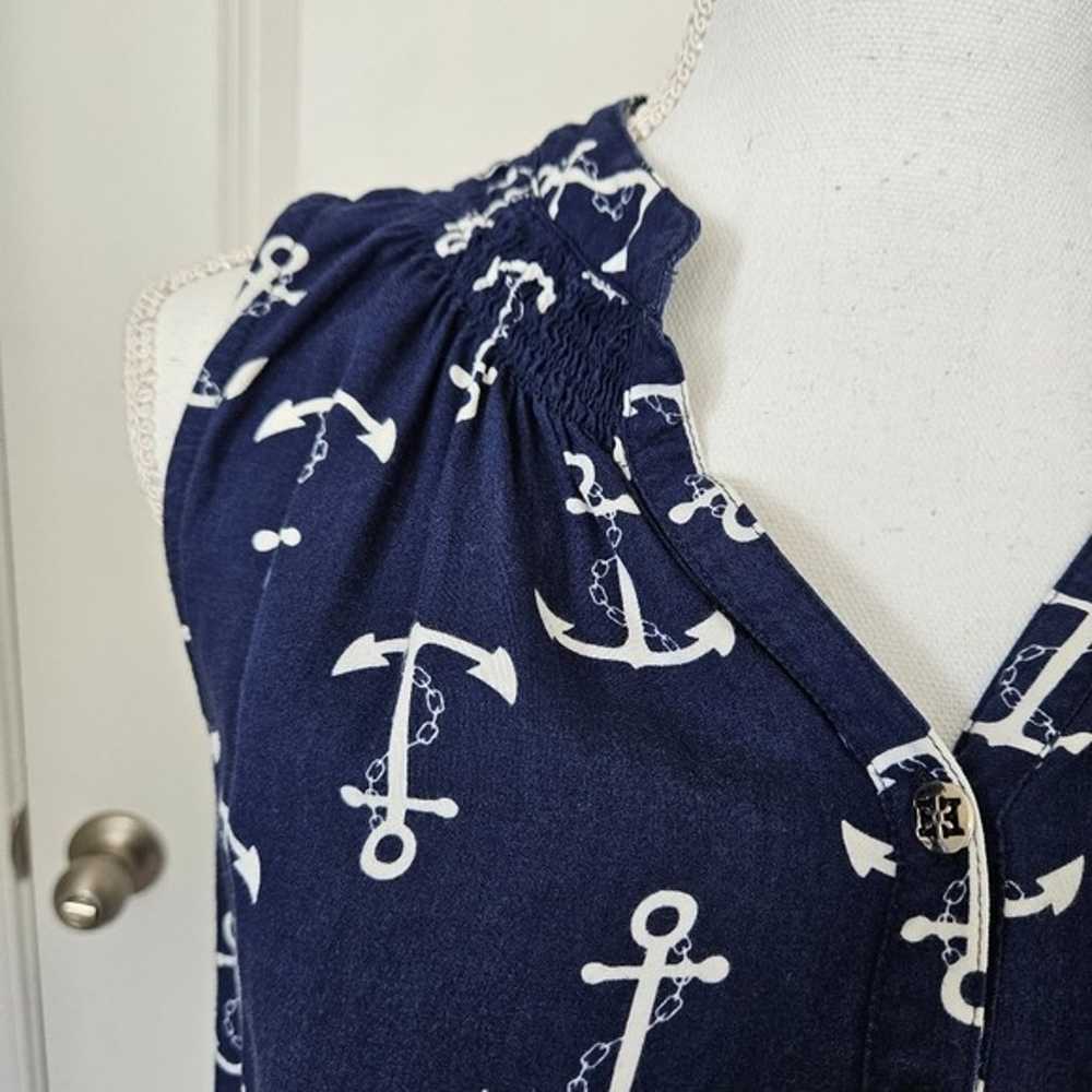 Escapada Lily Blue and White Anchors Dress Size S - image 5