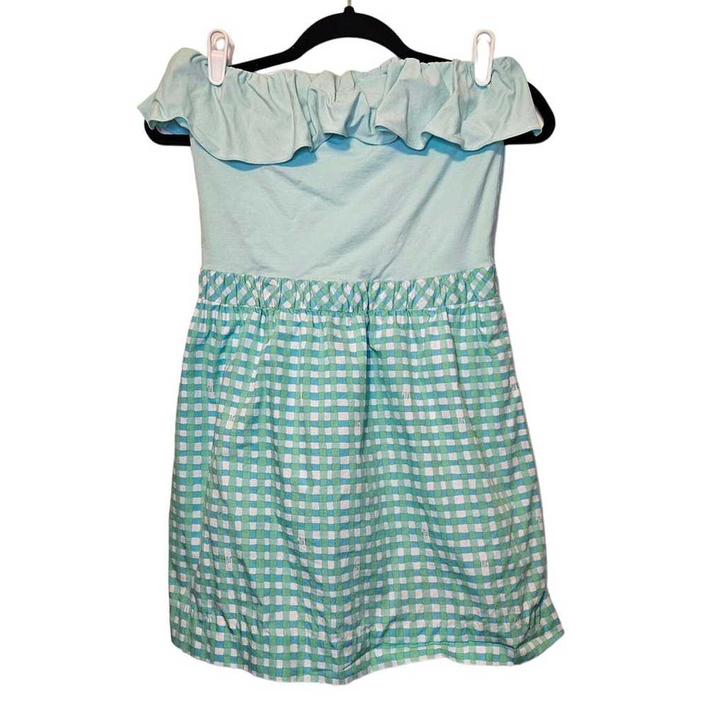 Lilly Pulitzer Athens Blue Green Gingham Straples… - image 2