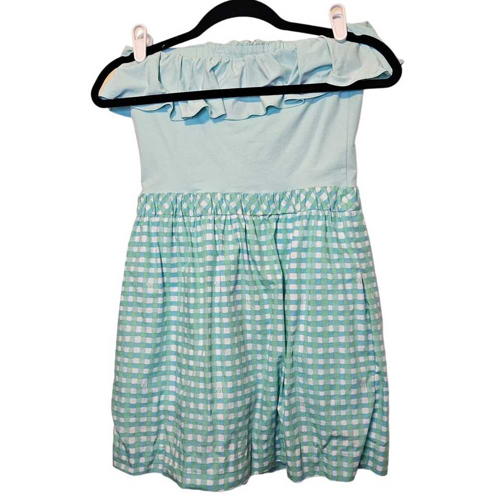 Lilly Pulitzer Athens Blue Green Gingham Straples… - image 3