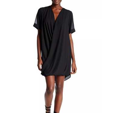 Topshop Black Drape Front Tunic Dress Crossover Su