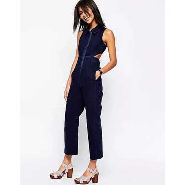 Asos Straight Leg Cut Out Denim Jumpsuit - image 1