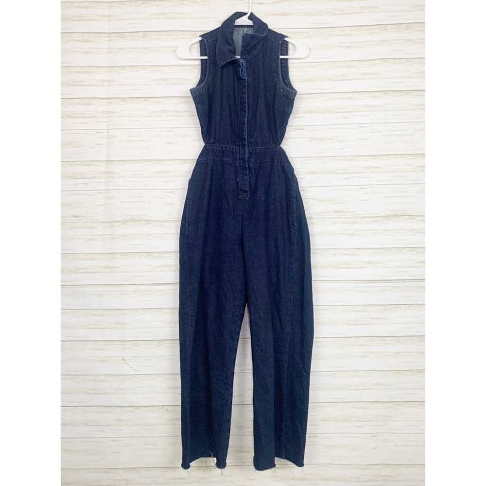 Asos Straight Leg Cut Out Denim Jumpsuit - image 2