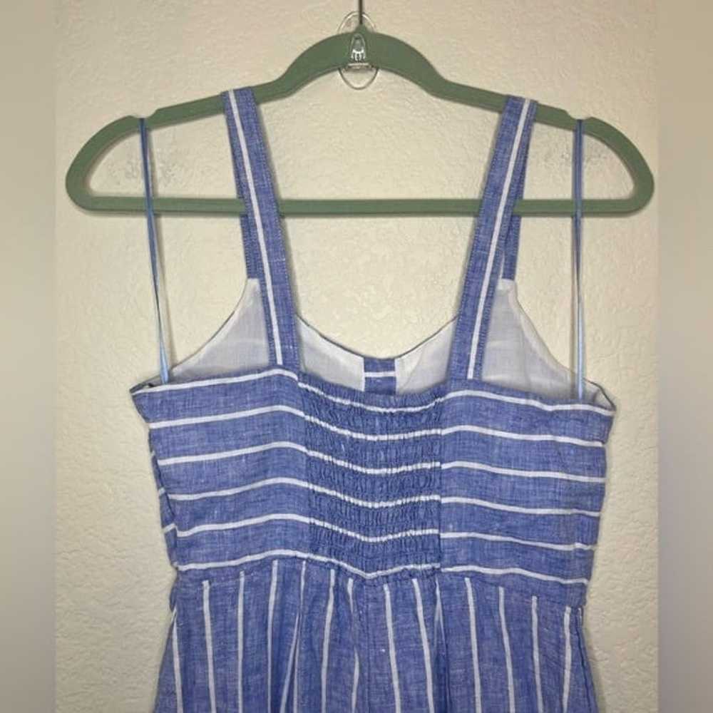 C&C 100% Linen Blue and White Striped Jumpsuit si… - image 6