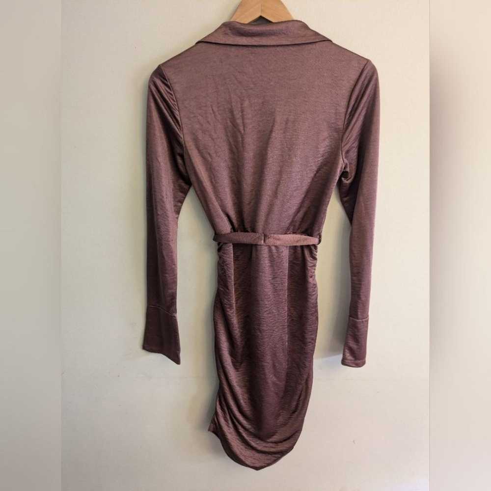 Louna Brown Jersey Dress Size S Ruched - image 6