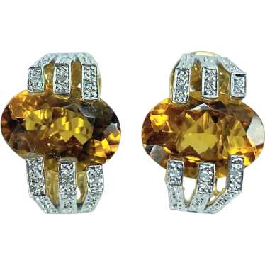 H Stern 14K yellow gold Citrine Diamond accent ea… - image 1