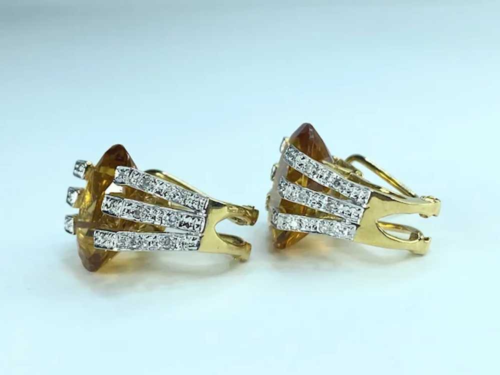 H Stern 14K yellow gold Citrine Diamond accent ea… - image 2