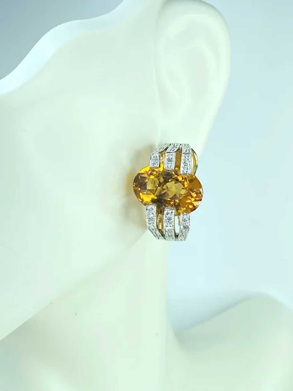 H Stern 14K yellow gold Citrine Diamond accent ea… - image 3