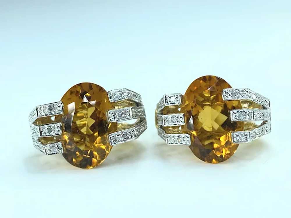 H Stern 14K yellow gold Citrine Diamond accent ea… - image 6