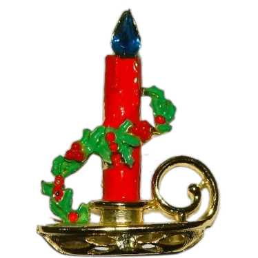 Cheerful Vintage Large Christmas Candle Rhineston… - image 1