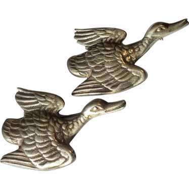 Hand Made Duck Brooch Copper Accents Sterling on sale Silver