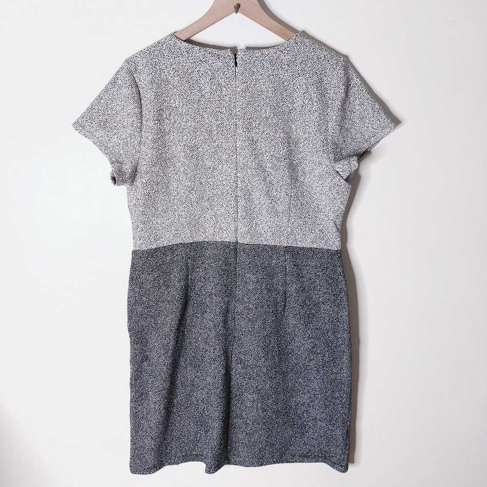 LOFT Speckled Tweed Wrap Sheath Short Sleeve Gray… - image 5