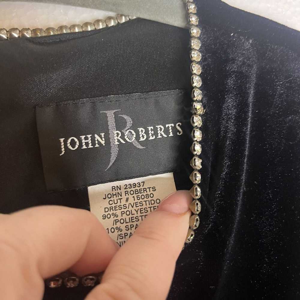 John Roberts Vintage Black Velvet Rhinestone Neck… - image 3