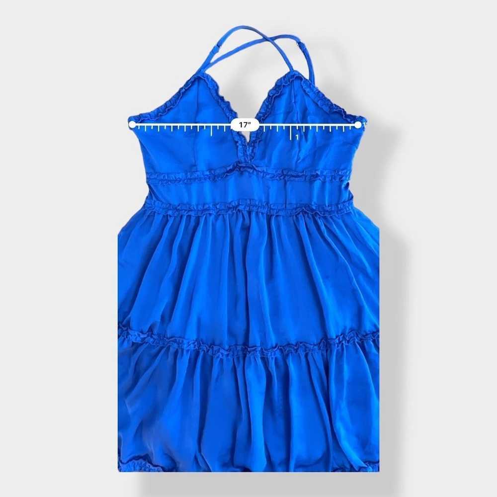 She + Sky Satin Blue tiered ruffled mini dress Si… - image 5