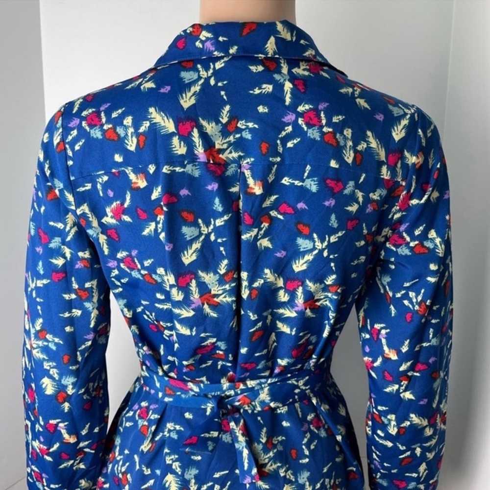 Aqua Collared Long Sleeve Multicolored Mini Shirt… - image 8