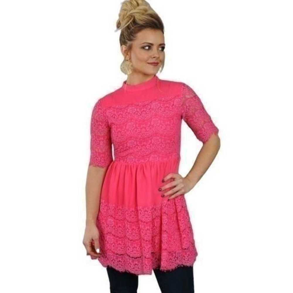 Journey Five Hot Pink Lace Dress Sz XL - image 1