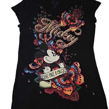 Disney Mickey Mouse Tattoo Tee-Shirt Mini Dress S… - image 1