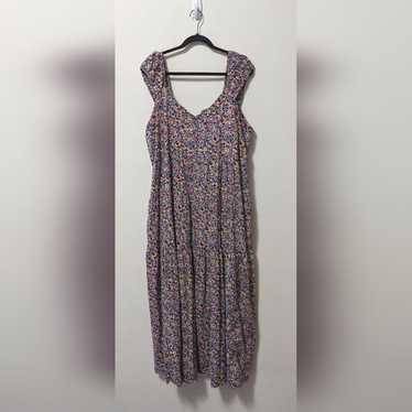 Old Navy Floral Navy Ditsy Floral Tiered maxi Dres