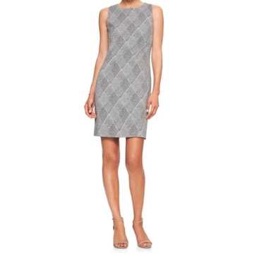 Banana Republic Dress Plaid Shift Dress Gray, Bla… - image 1