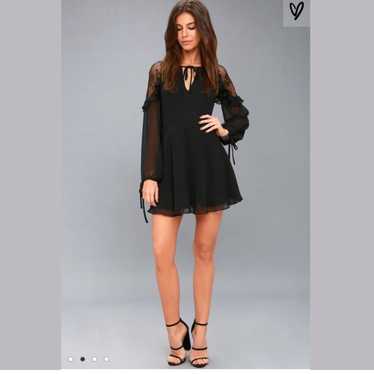 Lulu’s City of Love Lace Long Sleeve Skater Dress 