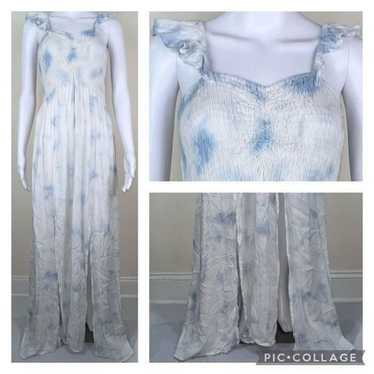 Boho Me Blue & White Cloud Pattern Dress 2X/3X - image 1