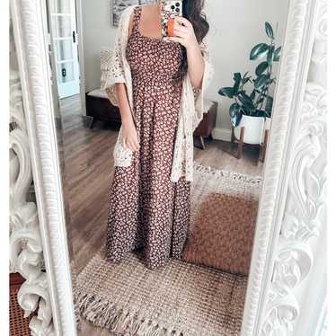 New boho cottagecore flowy floral print maxi dress