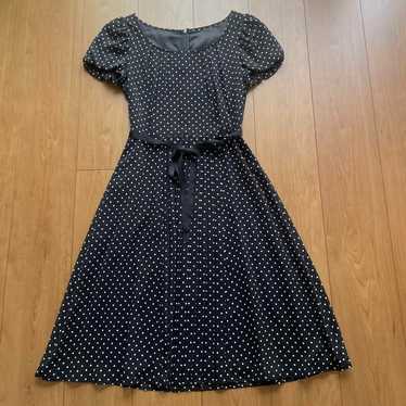 ANAYI Anaï Black Polka Dot Pattern Short Sleeve K… - image 1