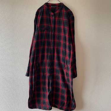 ZARA Shirt Dress Long Sleeve Check Pattern Red Bl… - image 1