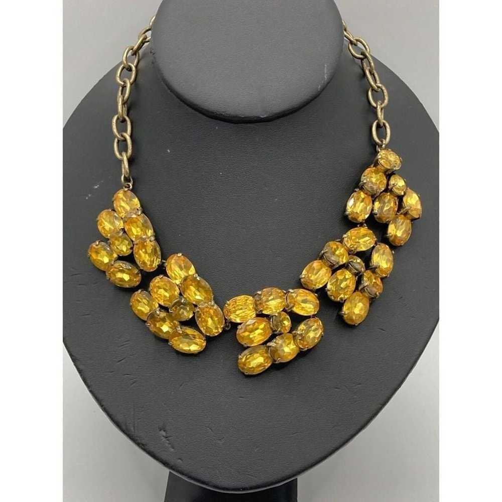 J.CREW jcrew Cluster Yellow Stones Gold Tone Chun… - image 1